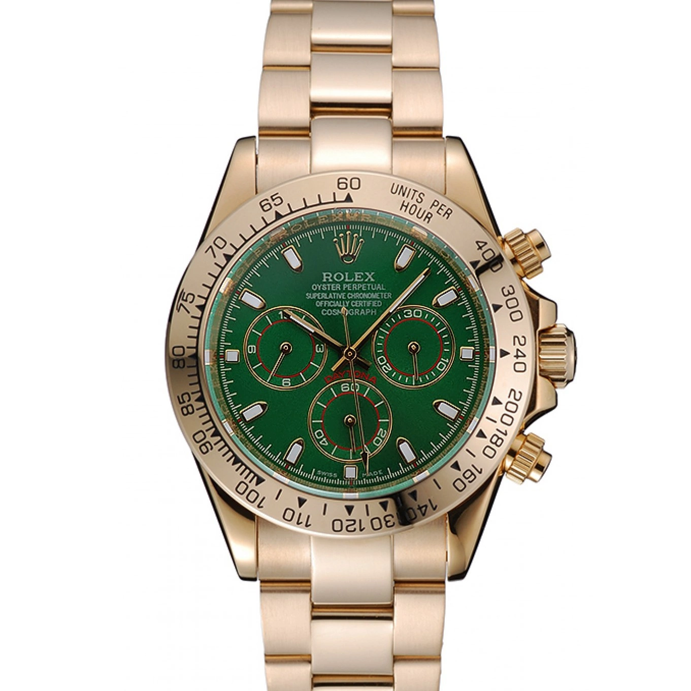 Aaa replica watch And Daytona 1454244 Dial Rolex Bracelet Green Gold Cosmograph Case 0817